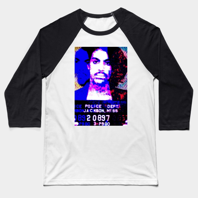 Prince Mugshot Baseball T-Shirt by SABREart